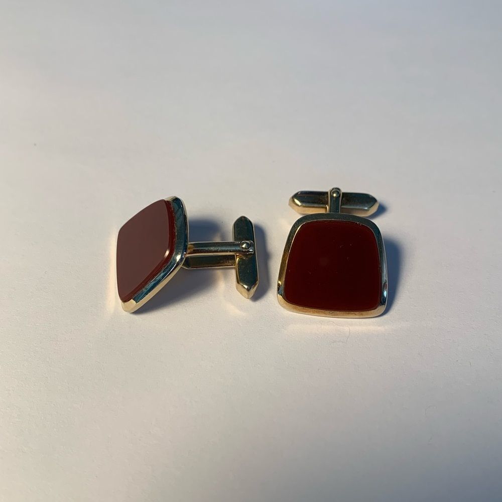 Brown Gold Vintage Cufflinks - Picture 7 of 9